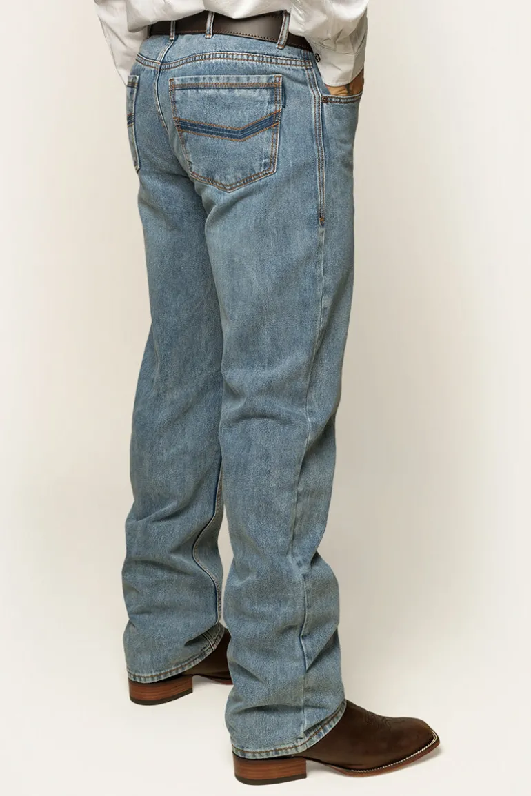 Station Hill Mens Relaxed Fit Jean - Light Wash Blue