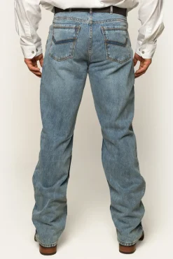 Station Hill Mens Relaxed Fit Jean - Light Wash Blue