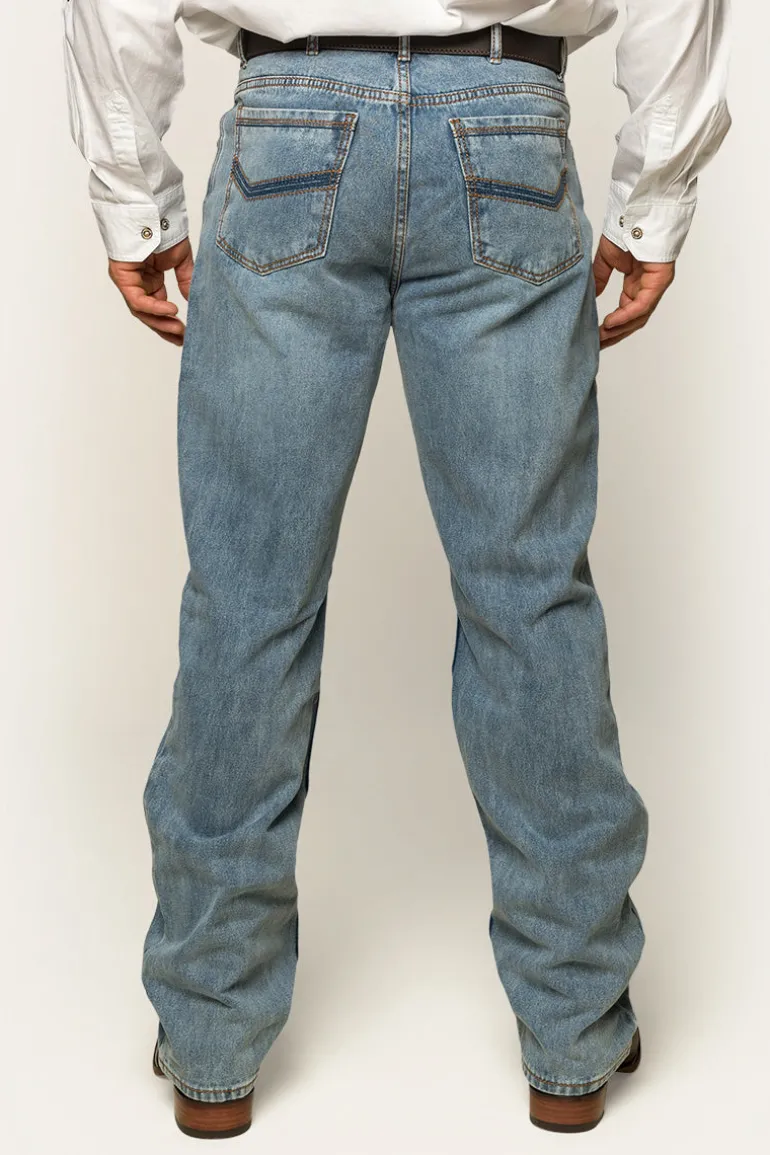Station Hill Mens Relaxed Fit Jean - Light Wash Blue