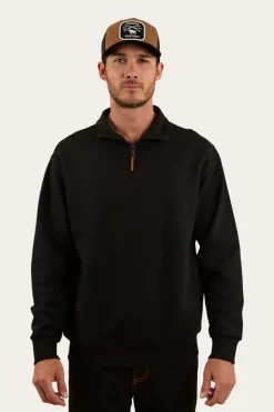 Strand Mens 1/4 Zip Crew - Black