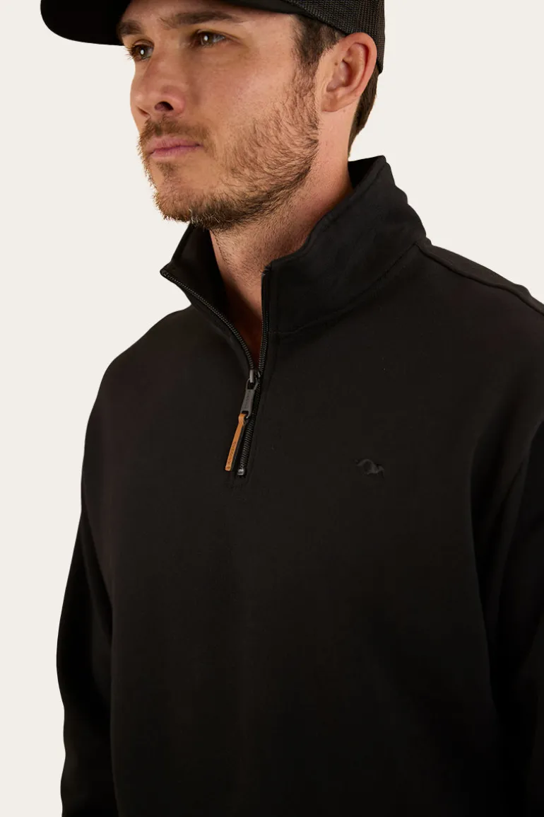 Strand Mens 1/4 Zip Crew - Black