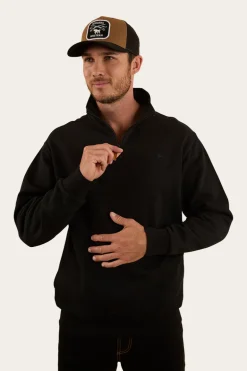 Strand Mens 1/4 Zip Crew - Black