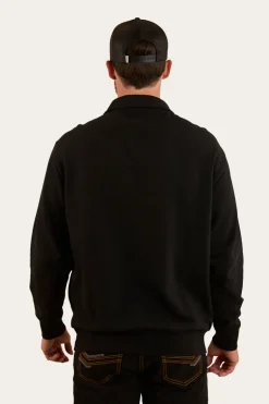 Strand Mens 1/4 Zip Crew - Black