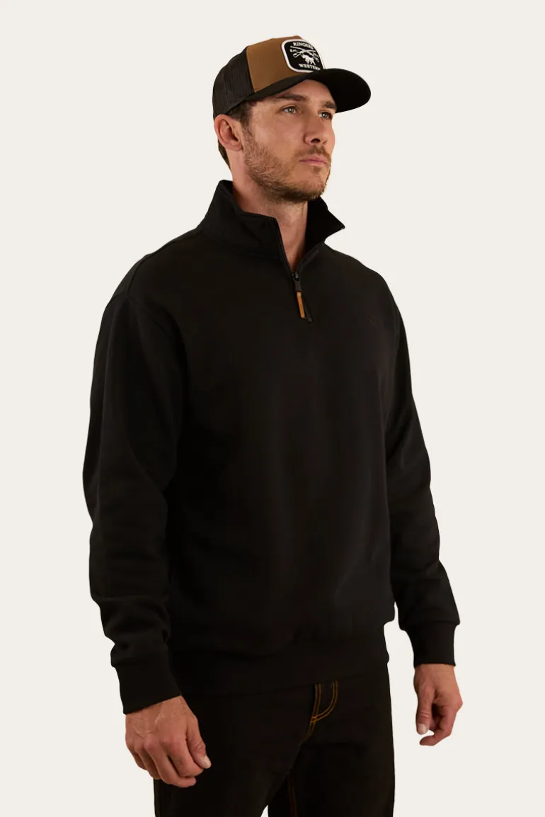 Strand Mens 1/4 Zip Crew - Black