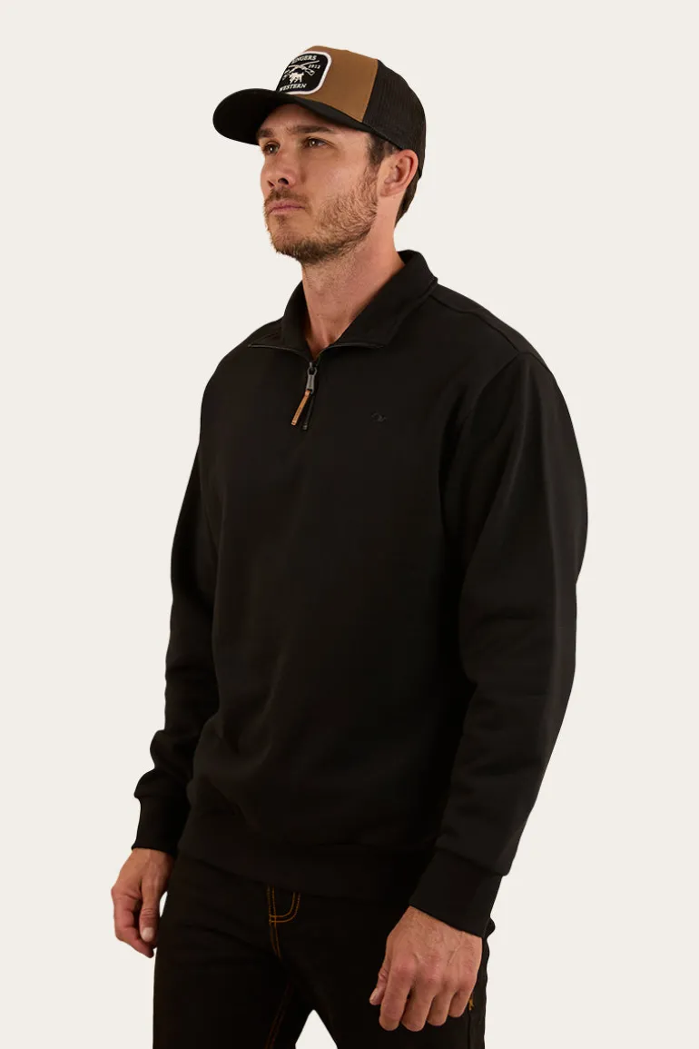 Strand Mens 1/4 Zip Crew - Black