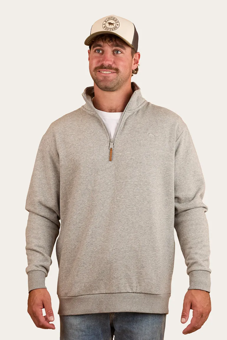 Strand Mens 1/4 Zip Crew - Grey Marle