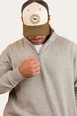 Strand Mens 1/4 Zip Crew - Grey Marle