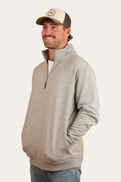 Strand Mens 1/4 Zip Crew - Grey Marle