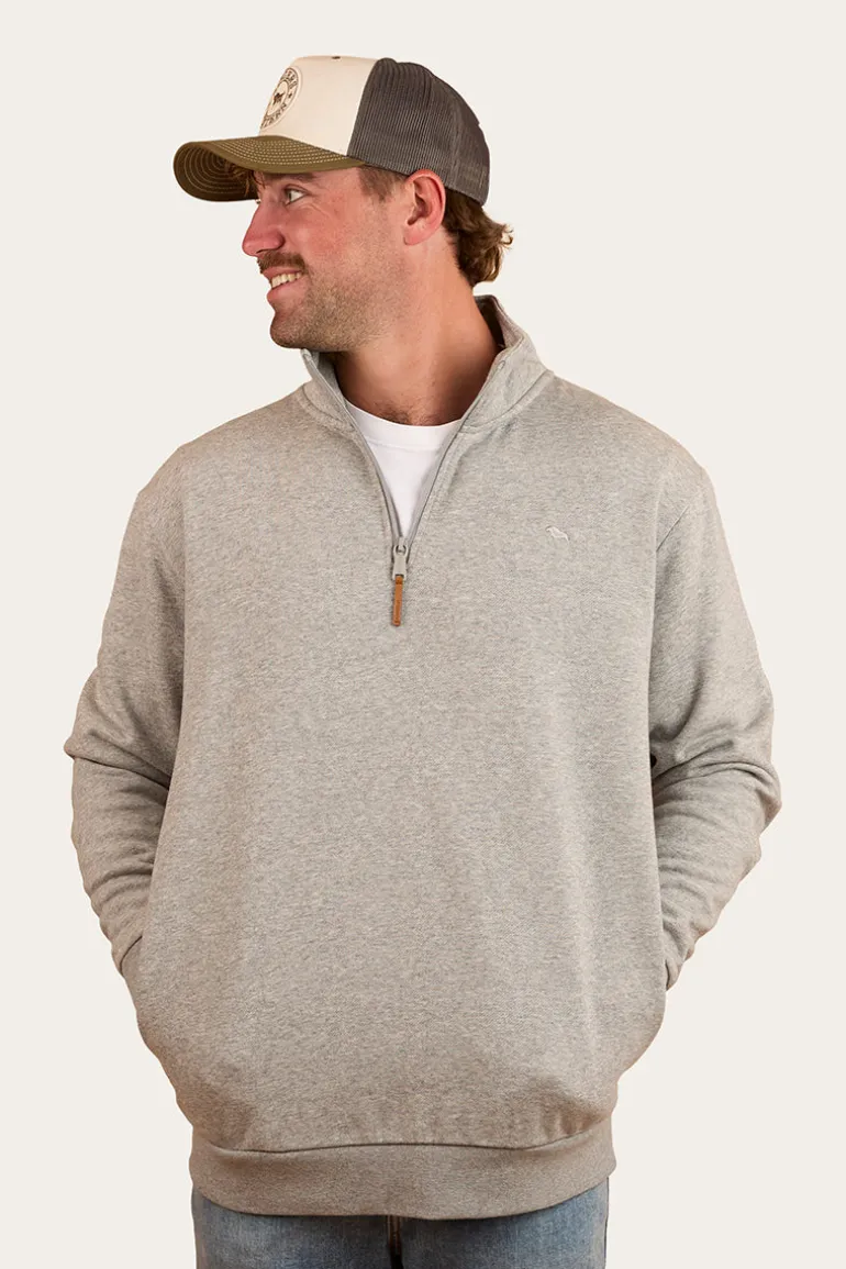 Strand Mens 1/4 Zip Crew - Grey Marle