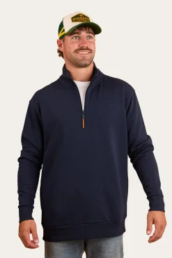 Strand Mens 1/4 Zip Crew - Navy