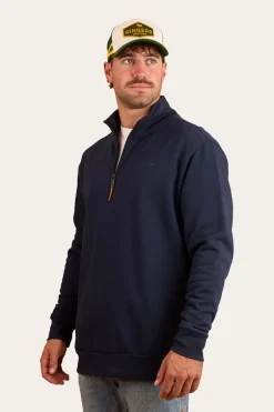 Strand Mens 1/4 Zip Crew - Navy