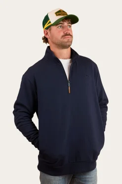 Strand Mens 1/4 Zip Crew - Navy
