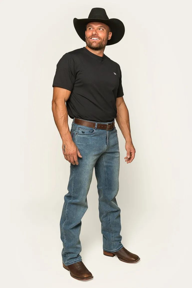 Sturt Mens Relaxed Leg Jeans - Light Blue