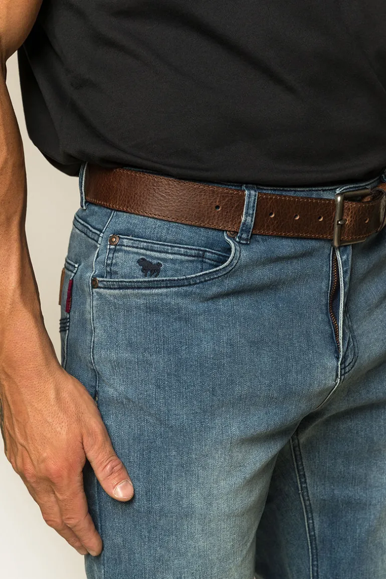 Sturt Mens Relaxed Leg Jeans - Light Blue