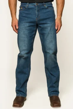 Sturt Mens Relaxed Leg Jeans - Mid Blue