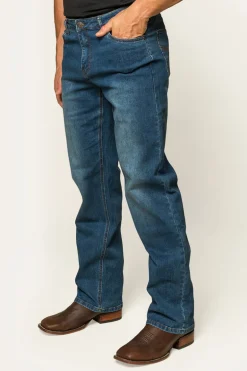 Sturt Mens Relaxed Leg Jeans - Mid Blue