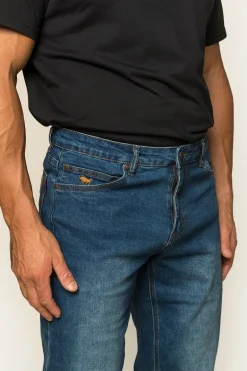 Sturt Mens Relaxed Leg Jeans - Mid Blue