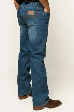 Sturt Mens Relaxed Leg Jeans - Mid Blue