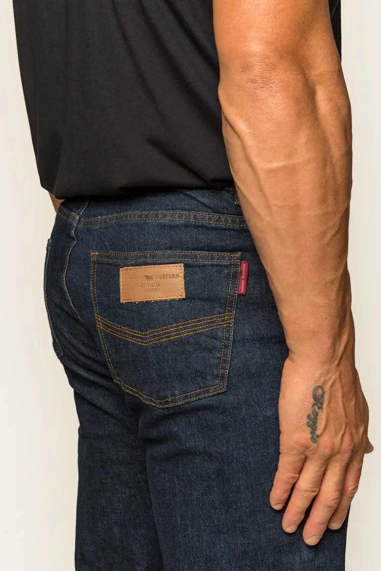 Sturt Mens Relaxed Leg Jeans - Dark Blue