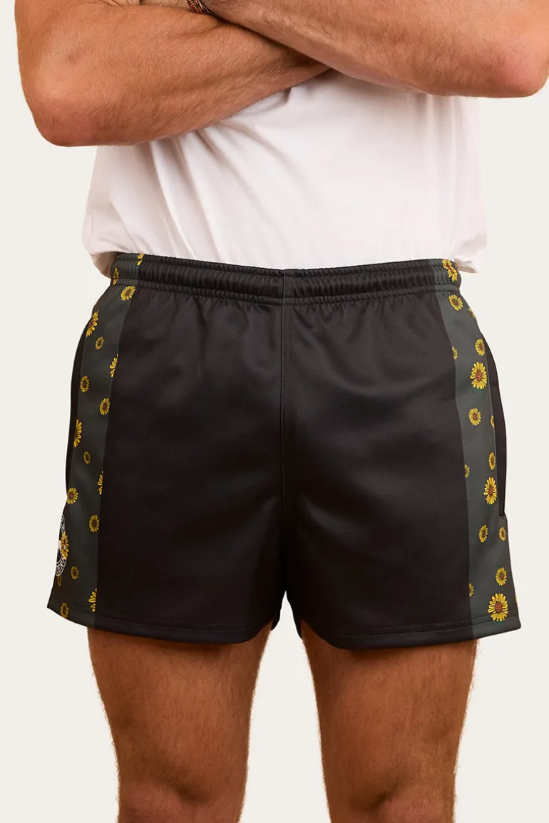 Sunflowers Footy Short - Black / Multi