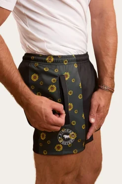 Sunflowers Footy Short - Black / Multi