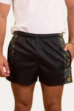 Sunflowers Footy Short - Black / Multi
