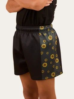 Sunflowers Kids Footy Short - Black / Multi