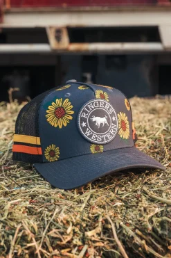 Sunflowers Kids Trucker Cap - Black / Multi