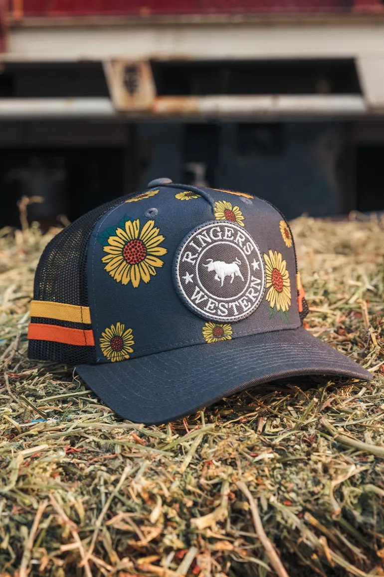 Sunflowers Kids Trucker Cap - Black / Multi