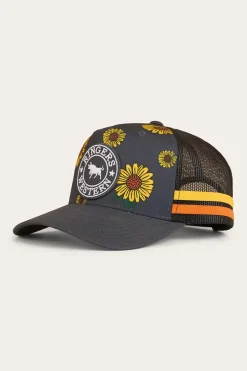 Sunflowers Kids Trucker Cap - Black / Multi