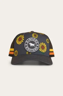 Sunflowers Kids Trucker Cap - Black / Multi