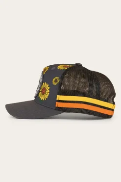 Sunflowers Trucker Cap - Black / Multi