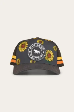 Sunflowers Trucker Cap - Black / Multi