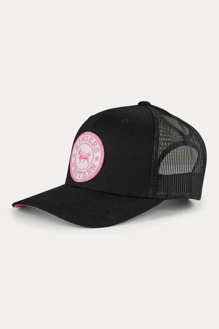 Tara Ponytail Trucker Cap - Black