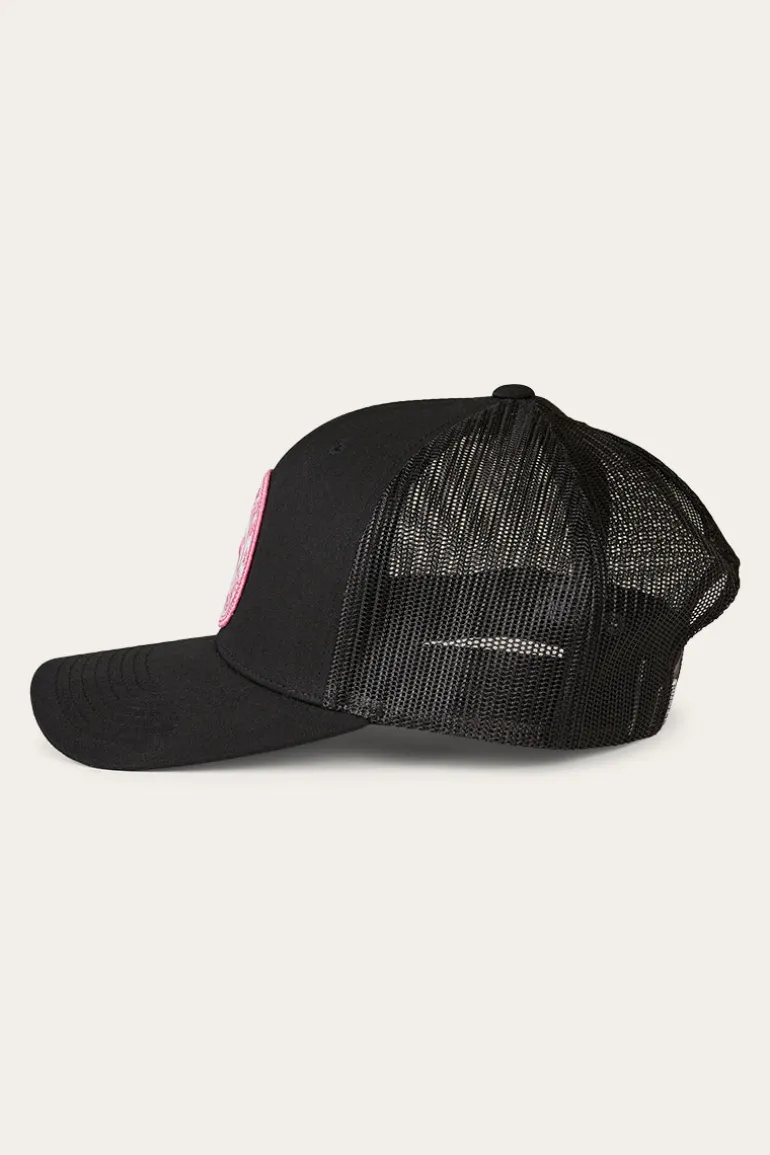 Tara Ponytail Trucker Cap - Black