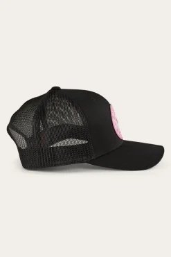 Tara Ponytail Trucker Cap - Black