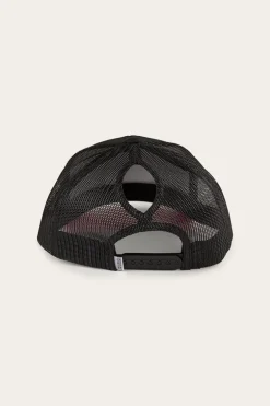 Tara Ponytail Trucker Cap - Black