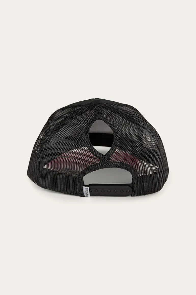 Tara Ponytail Trucker Cap - Black