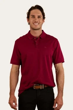 Tech Mens Polo - Burgundy