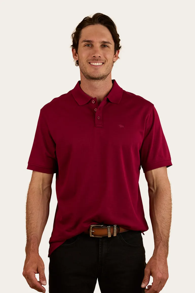 Tech Mens Polo - Burgundy