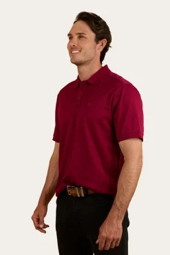Tech Mens Polo - Burgundy