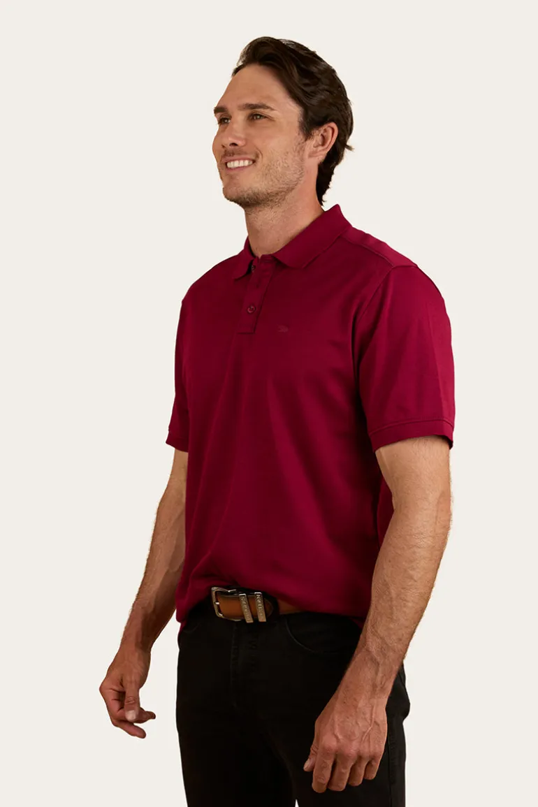 Tech Mens Polo - Burgundy