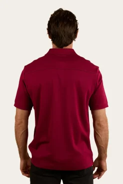 Tech Mens Polo - Burgundy
