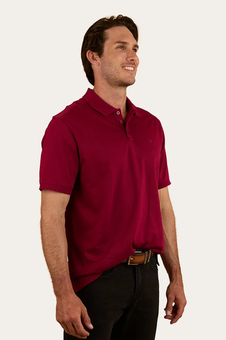 Tech Mens Polo - Burgundy