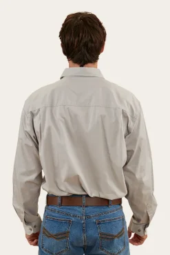 Tempest Mens Half Button Work Shirt - Beige