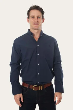 Territory Mens Check Dress Shirt - Navy/Steele