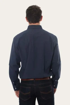 Territory Mens Check Dress Shirt - Navy/Steele
