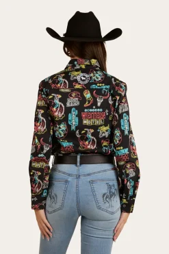 The Dyno Womens Limited Edition Half Button Work Shirt - Black / Multi