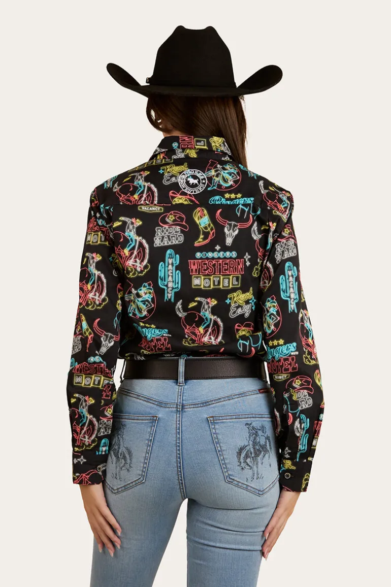 The Dyno Womens Limited Edition Half Button Work Shirt - Black / Multi