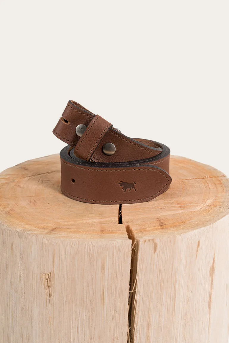 Tibbs Leather Belt Strap - Walnut